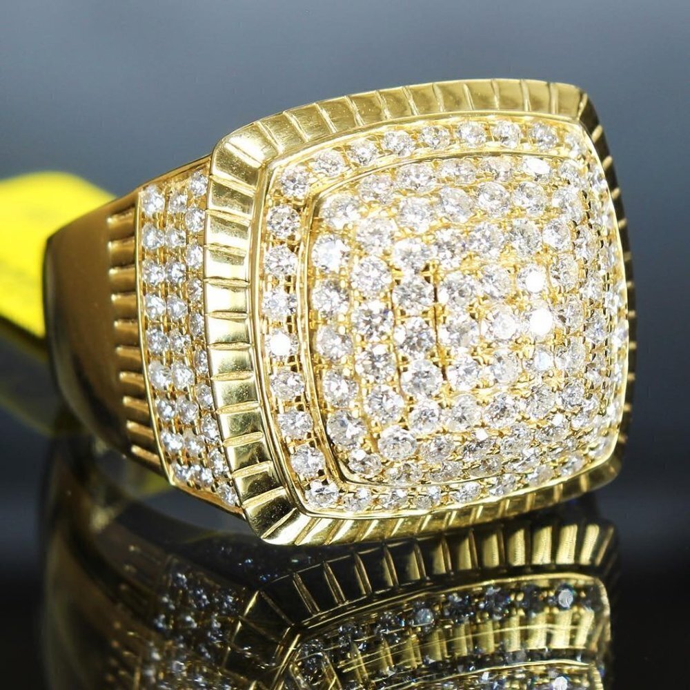 💝Luxury Big Crystal Rhinestone CZ Wedding Iced Out Gold UNVN12392
